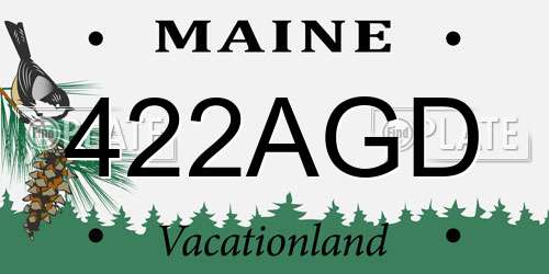 422AGD Maine License Plate