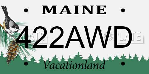 422AWD Maine License Plate