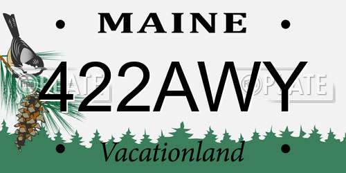 422AWY Maine License Plate