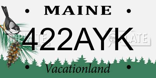 422AYK Maine License Plate