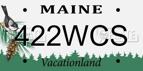 422WCS Maine License Plate