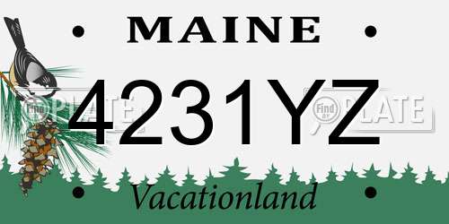 4231YZ Maine License Plate