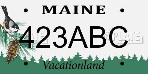 423ABC Maine License Plate