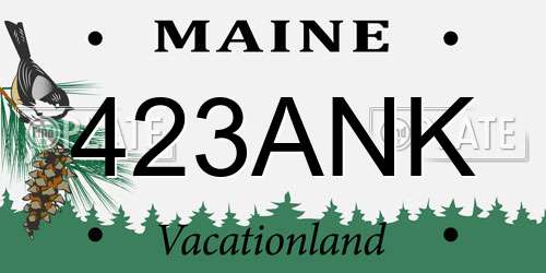 423ANK Maine License Plate
