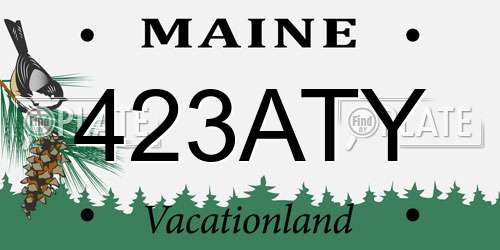 423ATY Maine License Plate