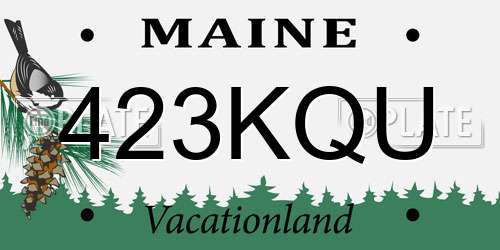 423KQU Maine License Plate
