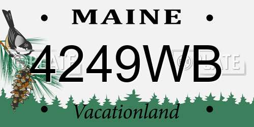 4249WB Maine License Plate