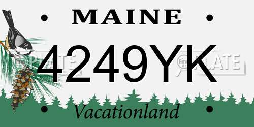 4249YK Maine License Plate