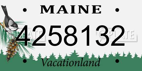 4258132 Maine License Plate