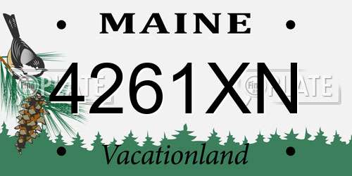 4261XN Maine License Plate