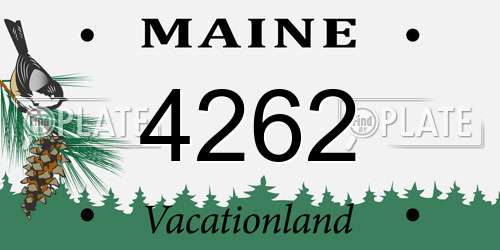 4262 Maine License Plate