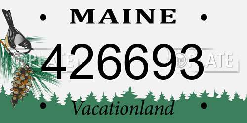 426693 Maine License Plate
