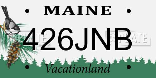 426JNB Maine License Plate