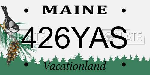 426YAS Maine License Plate