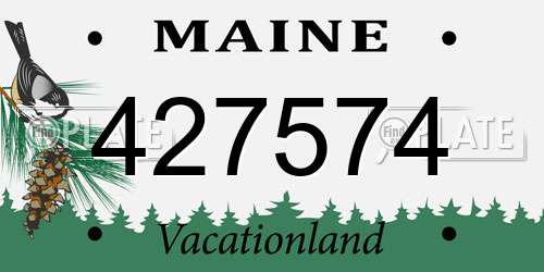 427574 Maine License Plate