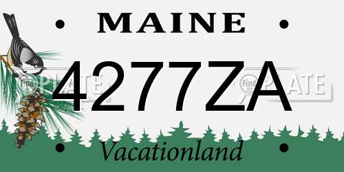 4277ZA Maine License Plate