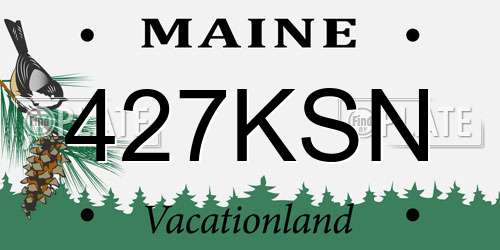 427KSN Maine License Plate