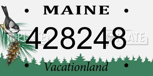 428248 Maine License Plate