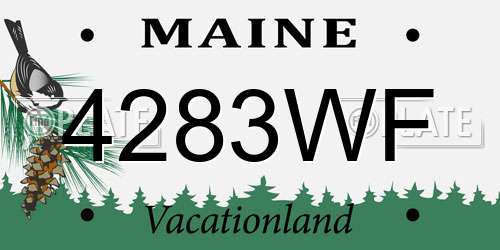 4283WF Maine License Plate