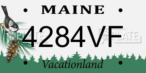 4284VF Maine License Plate
