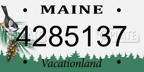 4285137 Maine License Plate
