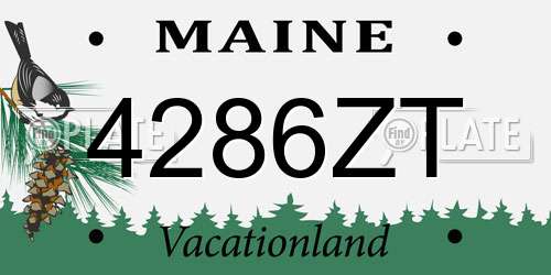 4286ZT Maine License Plate