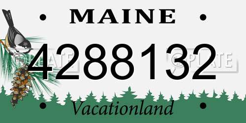4288132 Maine License Plate