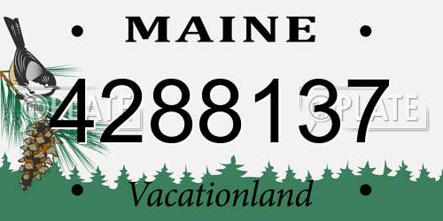 4288137 Maine License Plate