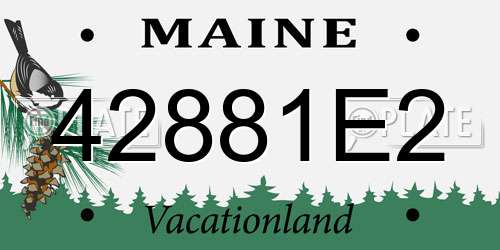42881E2 Maine License Plate