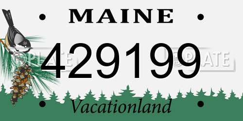 429199 Maine License Plate