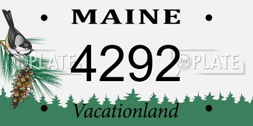 4292 Maine License Plate