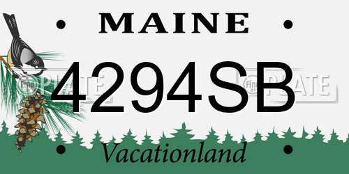 4294SB Maine License Plate