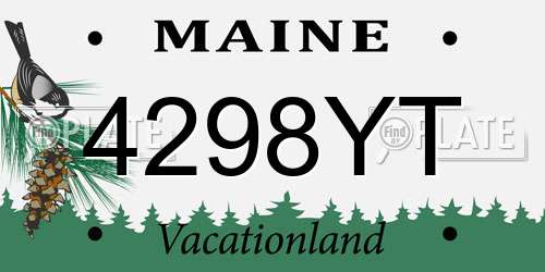 4298YT Maine License Plate
