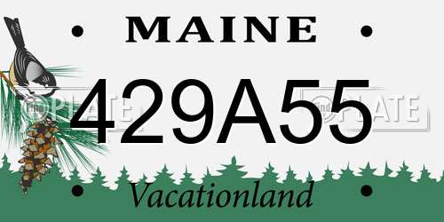 429A55 Maine License Plate