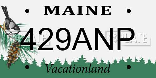429ANP Maine License Plate