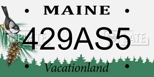 429AS5 Maine License Plate