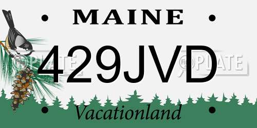 429JVD Maine License Plate