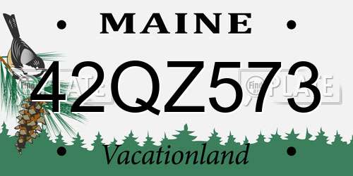 42QZ573 Maine License Plate