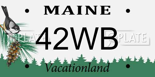 42WB Maine License Plate