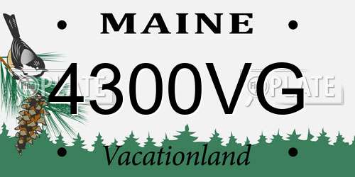 4300VG Maine License Plate