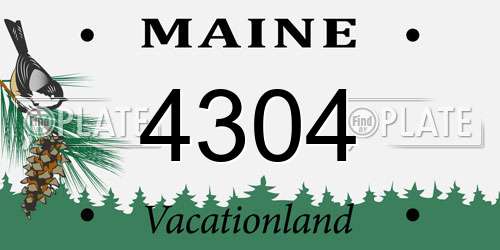 4304 Maine License Plate