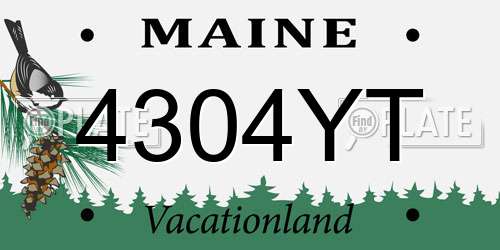 4304YT Maine License Plate