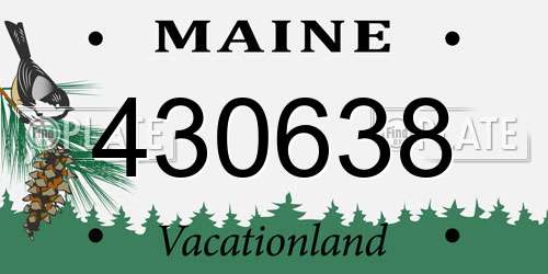 430638 Maine License Plate