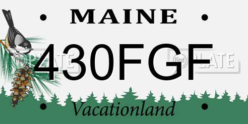 430FGF Maine License Plate