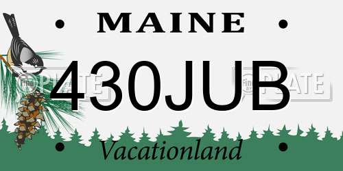 430JUB Maine License Plate