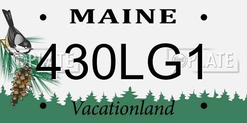 430LG1 Maine License Plate