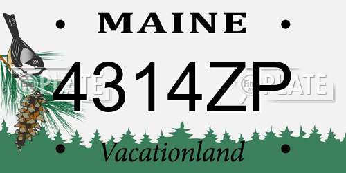 4314ZP Maine License Plate
