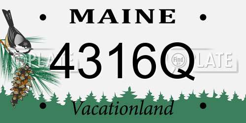4316Q Maine License Plate