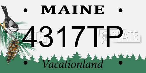 4317TP Maine License Plate