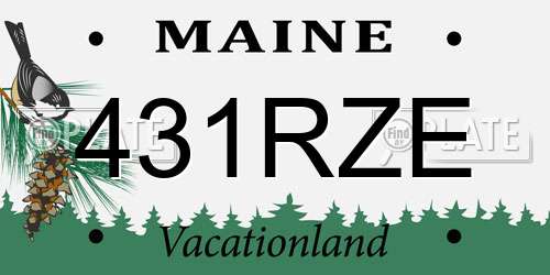 431RZE Maine License Plate